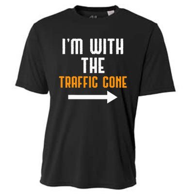 IM With The Traffic Cone Costume Funny Halloween Couple Cooling Performance Crew T-Shirt