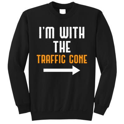 IM With The Traffic Cone Costume Funny Halloween Couple Sweatshirt