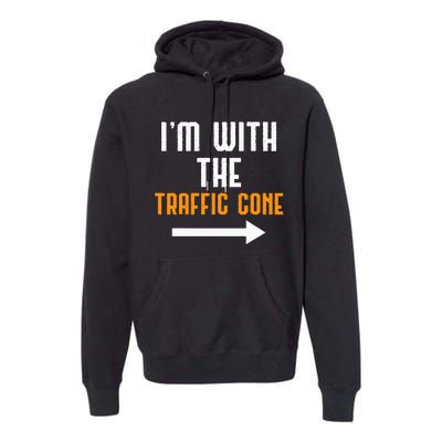 IM With The Traffic Cone Costume Funny Halloween Couple Premium Hoodie