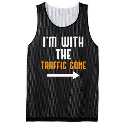 IM With The Traffic Cone Costume Funny Halloween Couple Mesh Reversible Basketball Jersey Tank