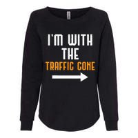 IM With The Traffic Cone Costume Funny Halloween Couple Womens California Wash Sweatshirt