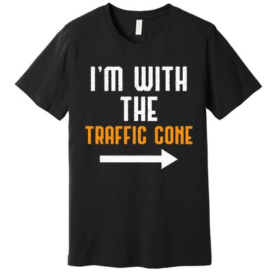 IM With The Traffic Cone Costume Funny Halloween Couple Premium T-Shirt