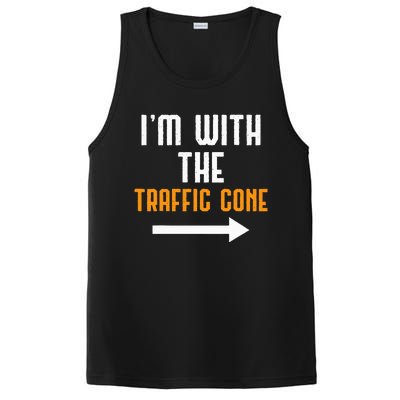 IM With The Traffic Cone Costume Funny Halloween Couple PosiCharge Competitor Tank