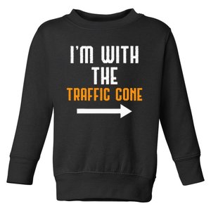 IM With The Traffic Cone Costume Funny Halloween Couple Toddler Sweatshirt