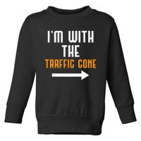 IM With The Traffic Cone Costume Funny Halloween Couple Toddler Sweatshirt