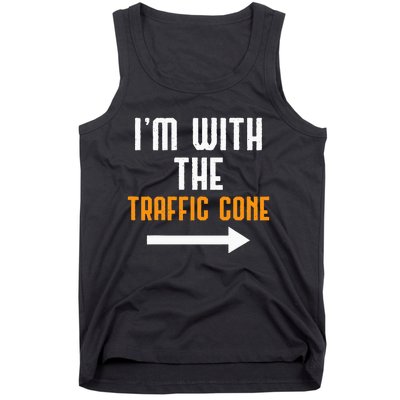 IM With The Traffic Cone Costume Funny Halloween Couple Tank Top