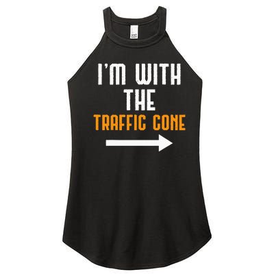 IM With The Traffic Cone Costume Funny Halloween Couple Women’s Perfect Tri Rocker Tank