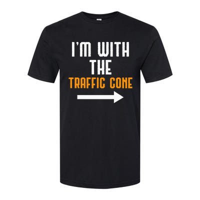 IM With The Traffic Cone Costume Funny Halloween Couple Softstyle CVC T-Shirt