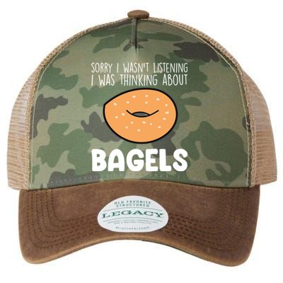 I Was Thinking About Bagels Funny Bagel Lover Baking Gift Legacy Tie Dye Trucker Hat