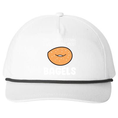 I Was Thinking About Bagels Funny Bagel Lover Baking Gift Snapback Five-Panel Rope Hat