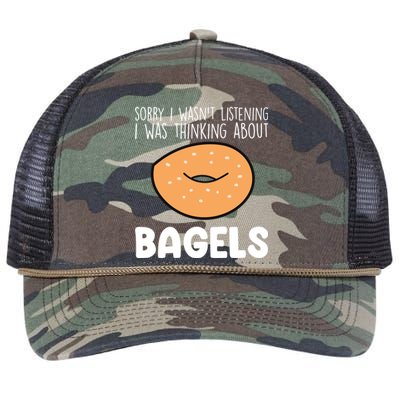 I Was Thinking About Bagels Funny Bagel Lover Baking Gift Retro Rope Trucker Hat Cap