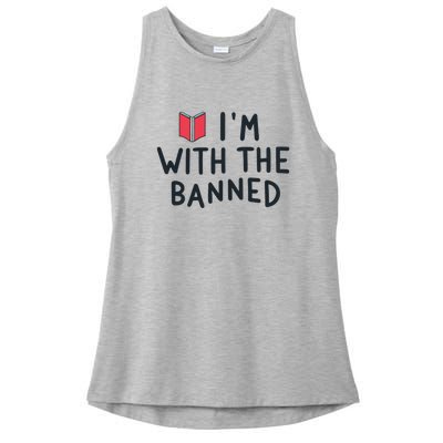 Im With The Banned Banned Books Reading Books Ladies PosiCharge Tri-Blend Wicking Tank