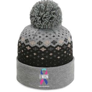 I Won Thyroid Cancer Awareness Thyroid Cancer Ribbon Gift The Baniff Cuffed Pom Beanie