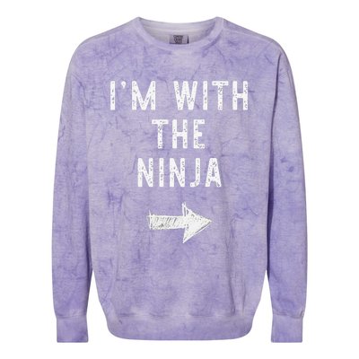 Im With The Ninja Costume Halloween Matching Couple Colorblast Crewneck Sweatshirt