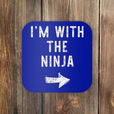 Im With The Ninja Costume Halloween Matching Couple Coaster