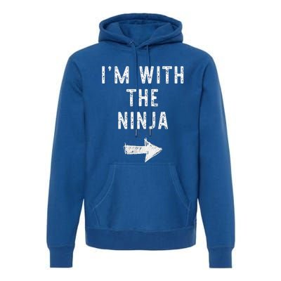 Im With The Ninja Costume Halloween Matching Couple Premium Hoodie