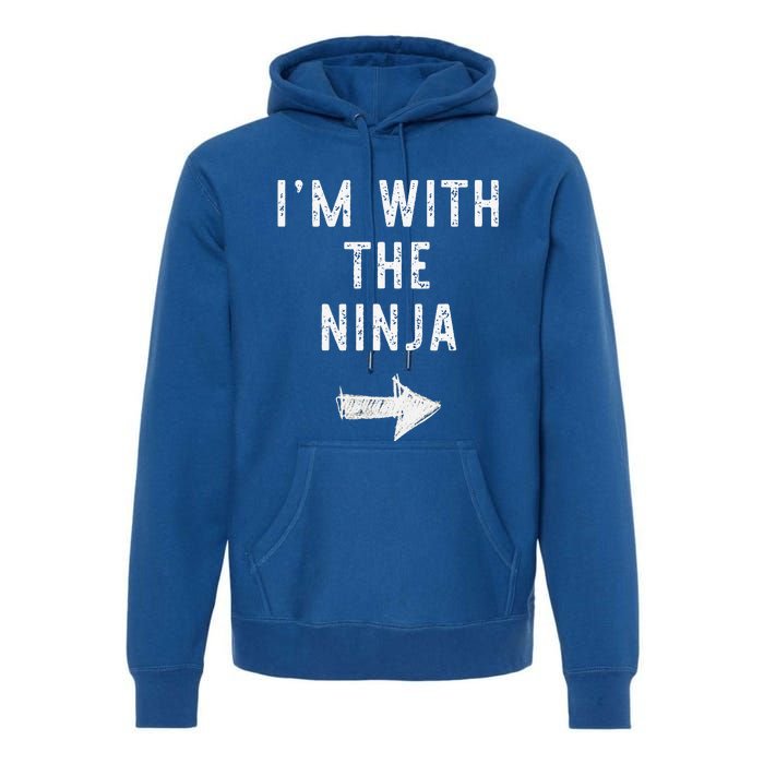 Im With The Ninja Costume Halloween Matching Couple Premium Hoodie