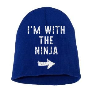 Im With The Ninja Costume Halloween Matching Couple Short Acrylic Beanie