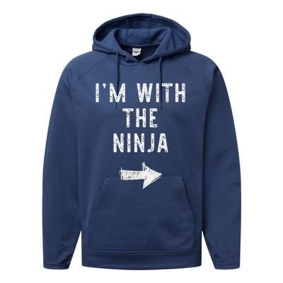 Im With The Ninja Costume Halloween Matching Couple Performance Fleece Hoodie