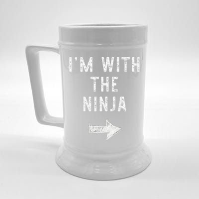 Im With The Ninja Costume Halloween Matching Couple Beer Stein