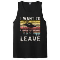 I Want To Leave Funny Retro Novelty Alien Ufo Novelty PosiCharge Competitor Tank