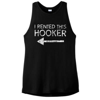 i rented this hooker left funny quote  Ladies PosiCharge Tri-Blend Wicking Tank