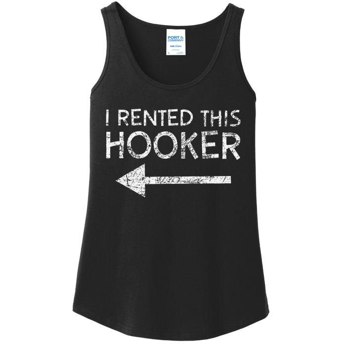 i rented this hooker left funny quote  Ladies Essential Tank