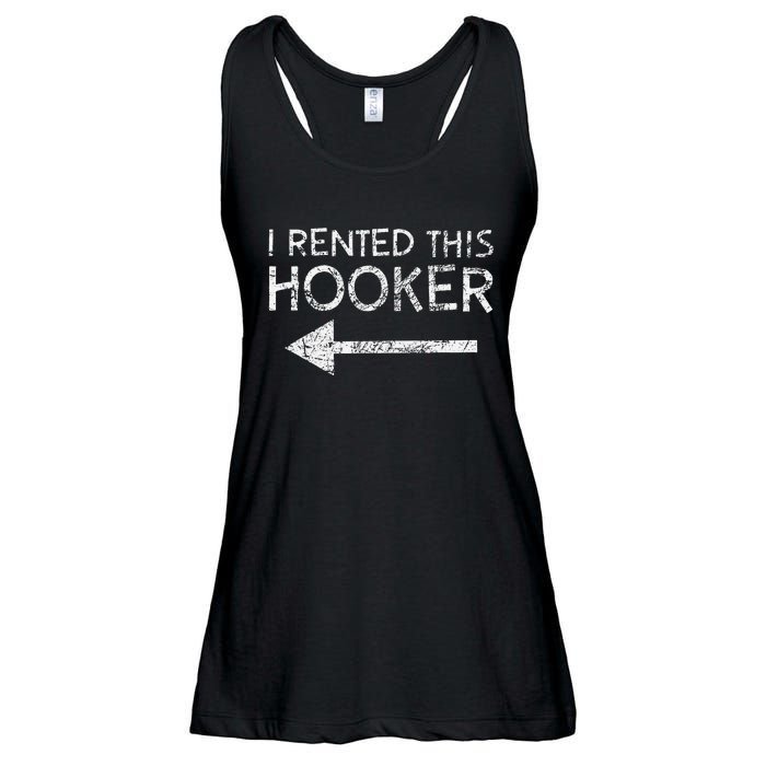 i rented this hooker left funny quote  Ladies Essential Flowy Tank