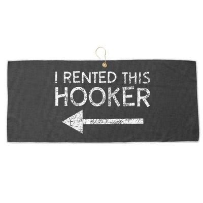 i rented this hooker left funny quote  Large Microfiber Waffle Golf Towel