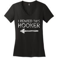 i rented this hooker left funny quote  Women's V-Neck T-Shirt