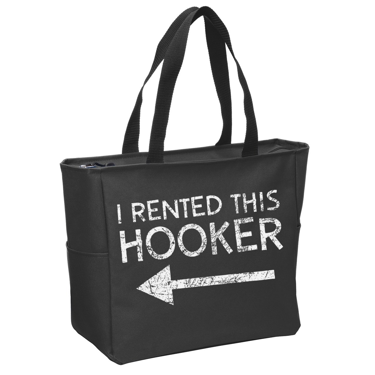i rented this hooker left funny quote  Zip Tote Bag