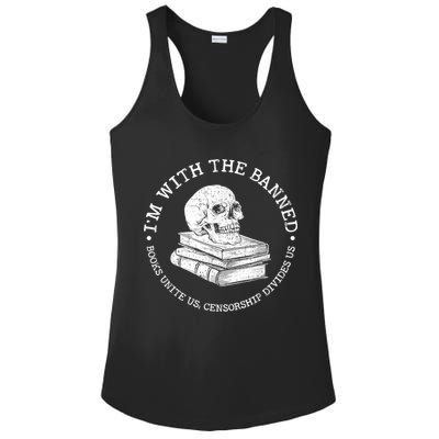 I'm With The Banned Books Funny Book Lover Librarian Reading Ladies PosiCharge Competitor Racerback Tank