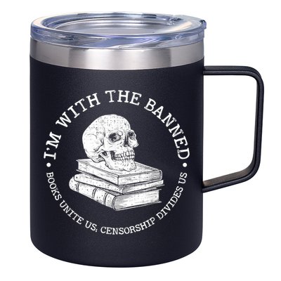 I'm With The Banned Books Funny Book Lover Librarian Reading 12oz Stainless Steel Coffee Mug