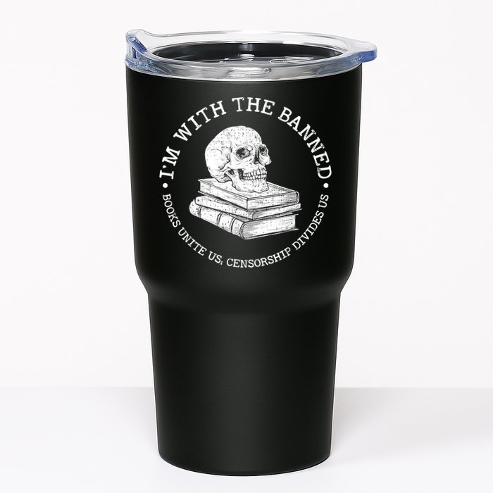 I'm With The Banned Books Funny Book Lover Librarian Reading Tumbler
