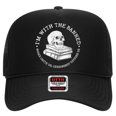 I'm With The Banned Books Funny Book Lover Librarian Reading Trucker Hat