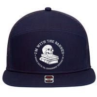 I'm With The Banned Books Funny Book Lover Librarian Reading 7 Panel Mesh Trucker Snapback Hat