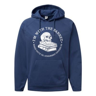 I'm With The Banned Books Funny Book Lover Librarian Reading Performance Fleece Hoodie