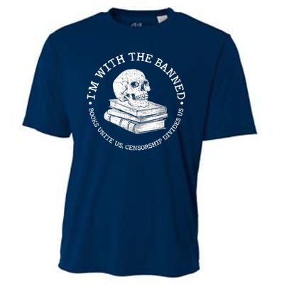 I'm With The Banned Books Funny Book Lover Librarian Reading Cooling Performance Crew T-Shirt