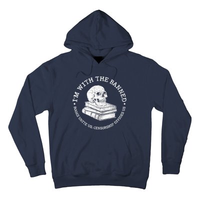 I'm With The Banned Books Funny Book Lover Librarian Reading Hoodie