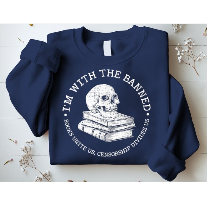 I'm With The Banned Books Funny Book Lover Librarian Reading Sweatshirt