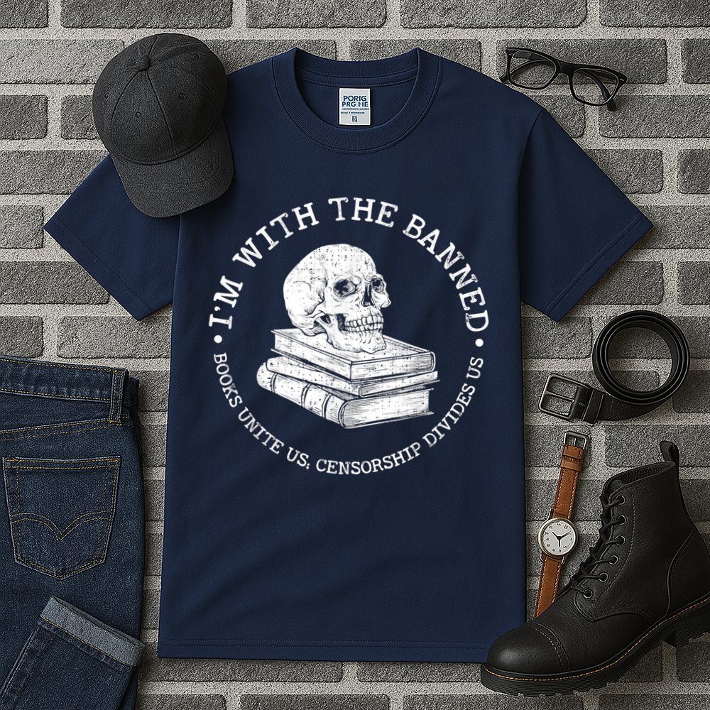 I'm With The Banned Books Funny Book Lover Librarian Reading Tall T-Shirt