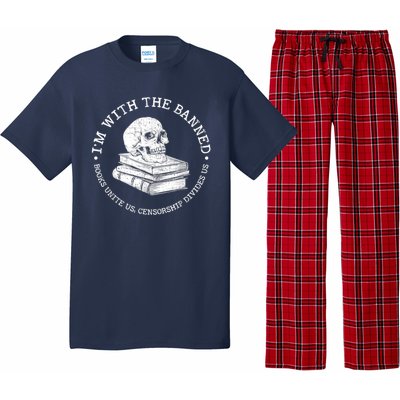 I'm With The Banned Books Funny Book Lover Librarian Reading Pajama Set