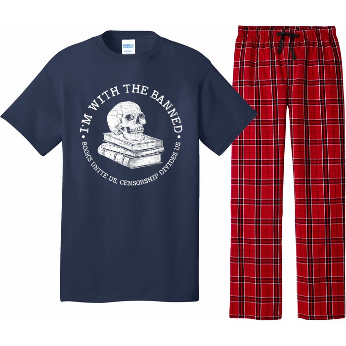 I'm With The Banned Books Funny Book Lover Librarian Reading Pajama Set