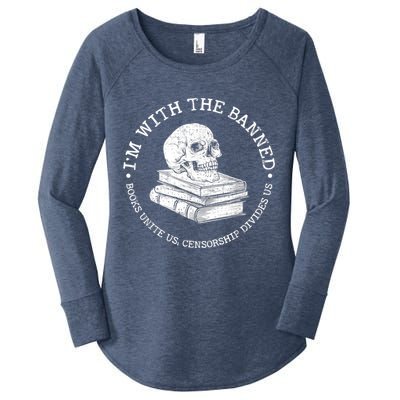I'm With The Banned Books Funny Book Lover Librarian Reading Women's Perfect Tri Tunic Long Sleeve Shirt