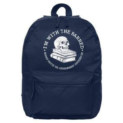 I'm With The Banned Books Funny Book Lover Librarian Reading 16 in Basic Backpack