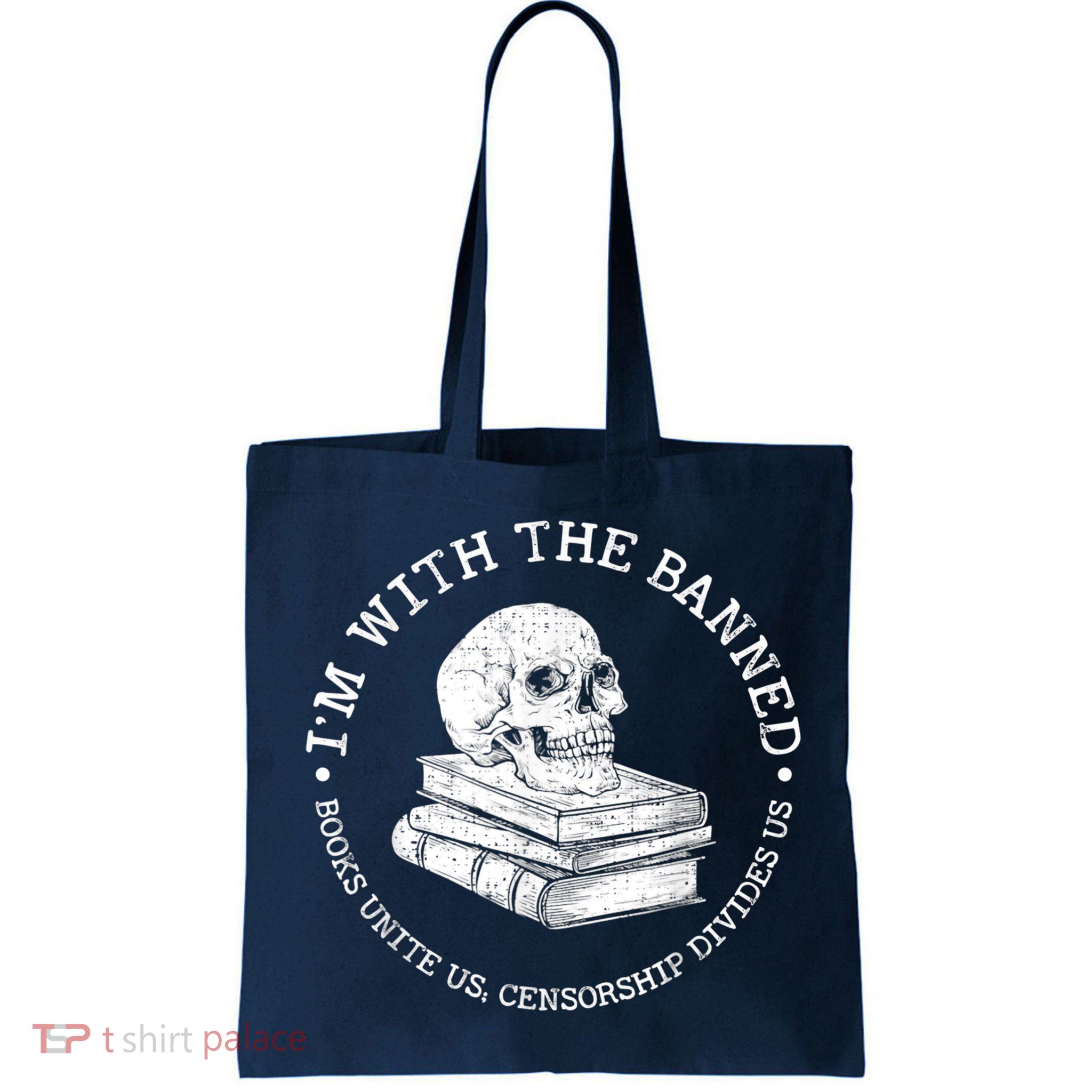 I'm With The Banned Books Funny Book Lover Librarian Reading Bag