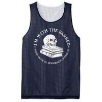 I'm With The Banned Books Funny Book Lover Librarian Reading Mesh Reversible Basketball Jersey Tank