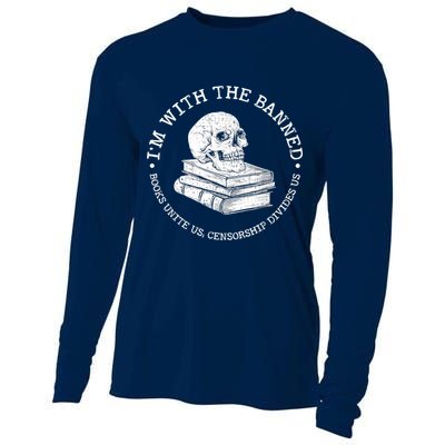 I'm With The Banned Books Funny Book Lover Librarian Reading Cooling Performance Long Sleeve Crew