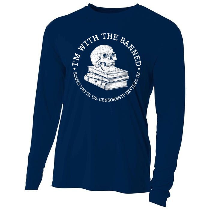 I'm With The Banned Books Funny Book Lover Librarian Reading Cooling Performance Long Sleeve Crew