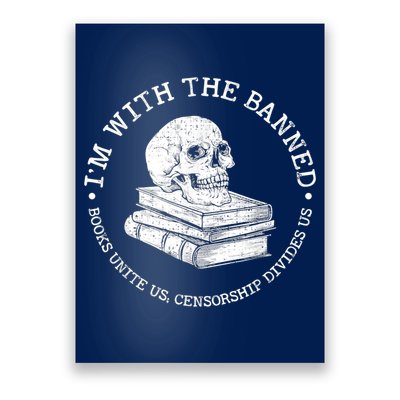 I'm With The Banned Books Funny Book Lover Librarian Reading Poster